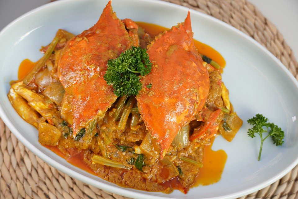 A crab dish with seasoning